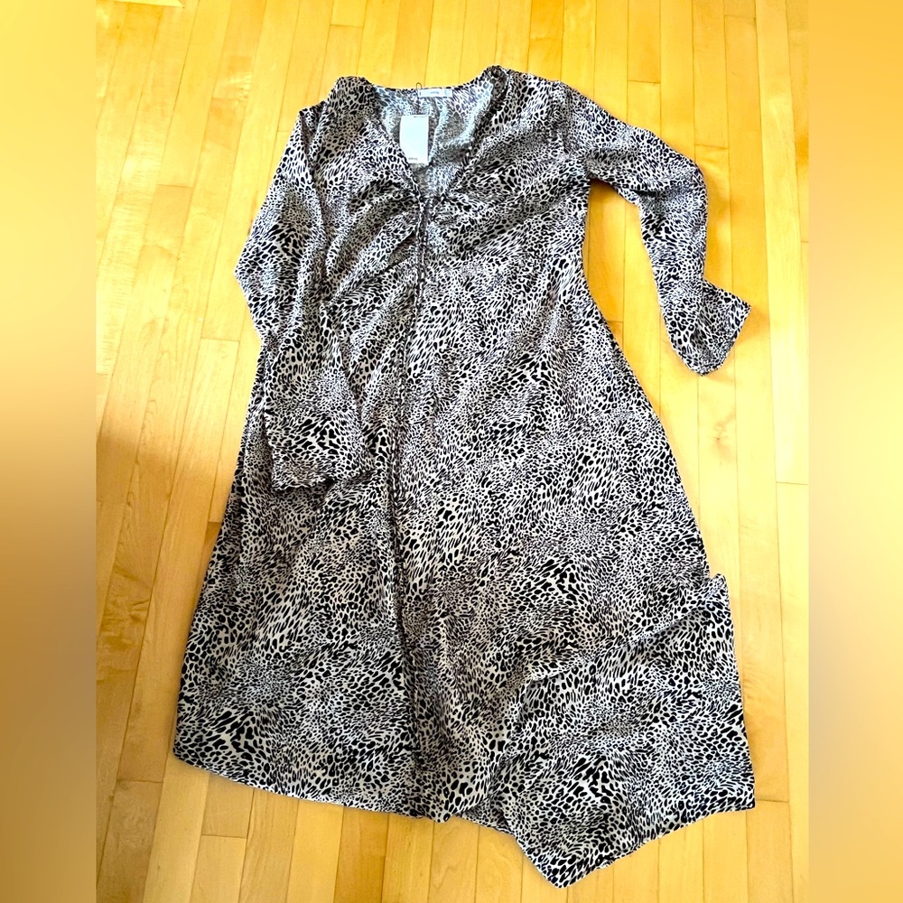 Mango leopard print midi dress